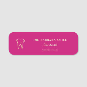 PORTE-NOM ORTHODONTISTE DENTAIRE DENTAIRE D'OR ROSE MODERNE