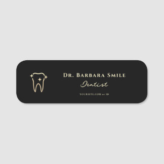 PORTE-NOM ORTHODONTISTE DENTAIRE DENTAIRE NOIR MODERNE