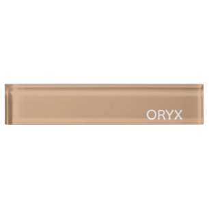 Porte-nom Oryx brown beige color name