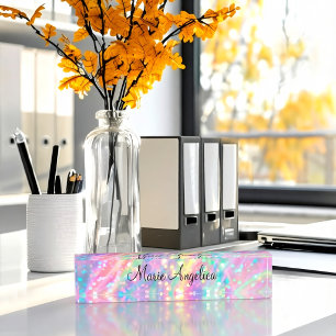 Porte-nom Pailleté holographique