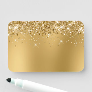 Porte-nom Paillettes dorées flou vierge