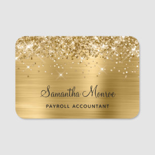 Porte-nom Paillettes et feuille d'or