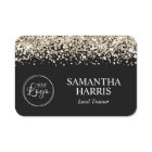 Paillettes Or Pâle et Logo Noir