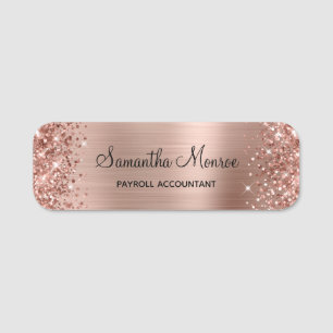 Porte-nom Paillettes Rose Gold Foil