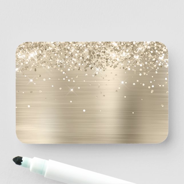 Porte-nom Pale Gold Glitter and Foil Blank (En situation)