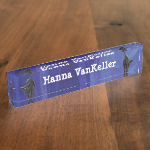 Porte-nom Papeterie pour chat noir