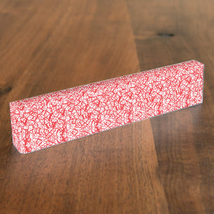 Porte-nom Papier d'emballage rouge et orange avec un mot géo
