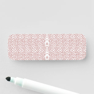 Porte-nom papier peint rouge et blanc avec un motif