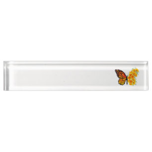 Porte-nom Papillon à fleurs avec Poppy de Californie jaune