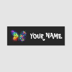 Porte-nom Papillon arc-en-ciel