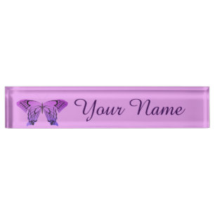 Porte-nom Papillon aux nuances du pourpre