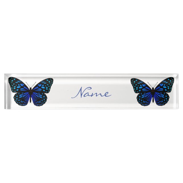 Porte-nom Papillon bleu Thunder_Cove (Devant)