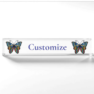 Porte-nom Papillon Coloré Thunder_Cove
