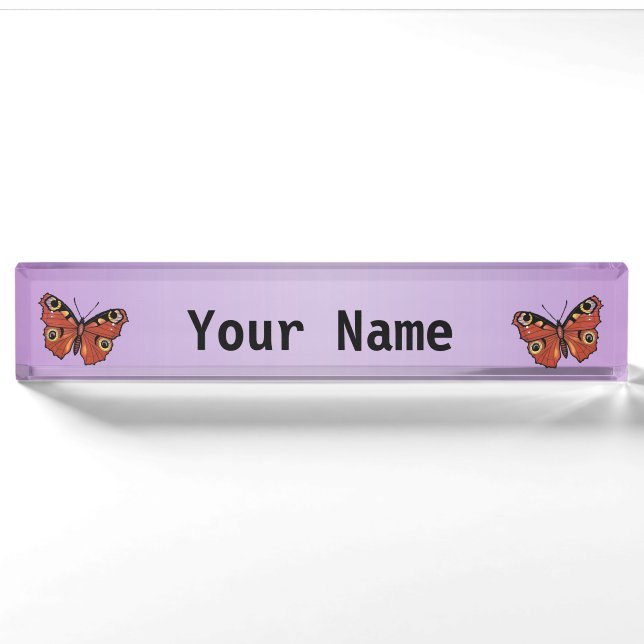 Porte-nom Papillon Monarque Plutôt Vivid Violet (Devant)