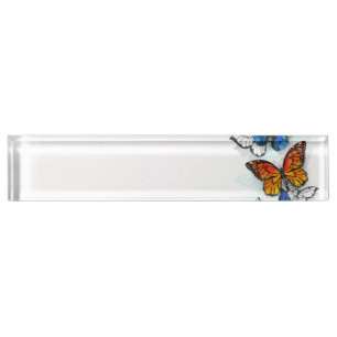 Porte-nom Papillons volants Morpho et Monarch