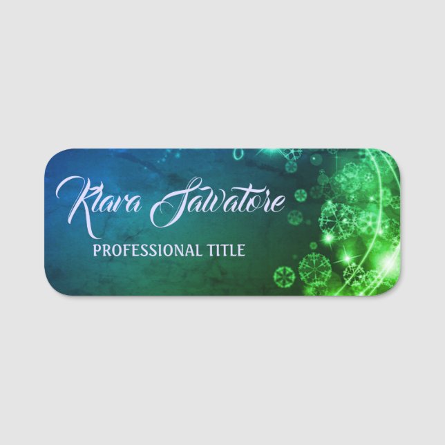 Porte-nom Parfait Beau Éclairage de Noël Vert (Devant)