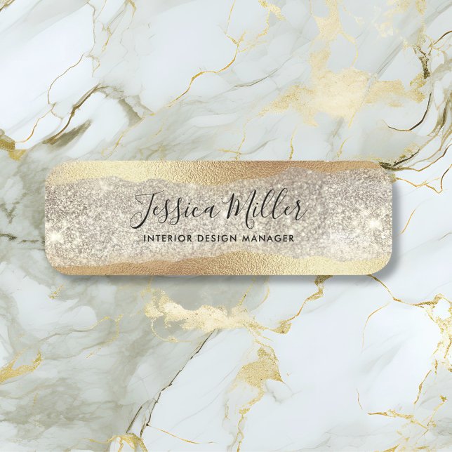 Porte-nom Parties scintillant Diamant Or Moderne Faux Foil G (In situ)