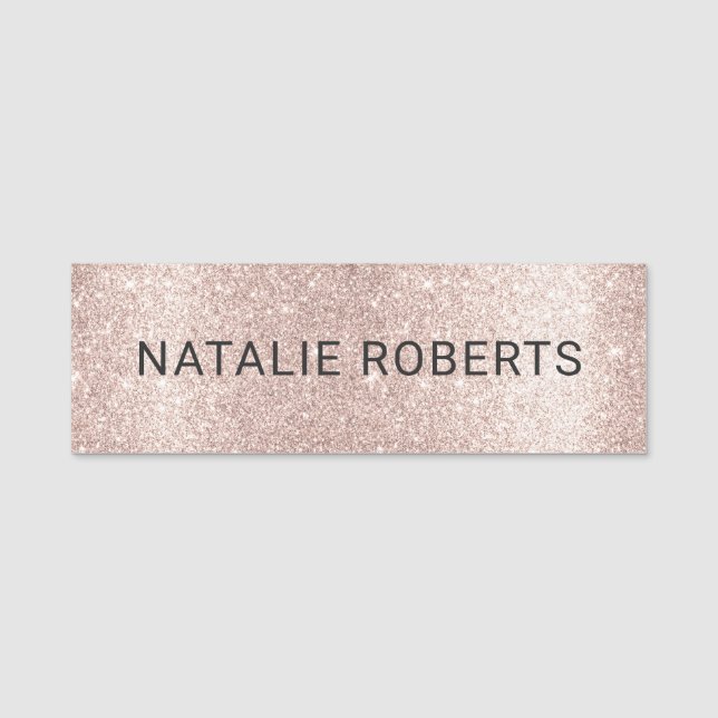 Porte-nom Parties scintillant d'or Blush Rose de luxe Beauté (Devant)