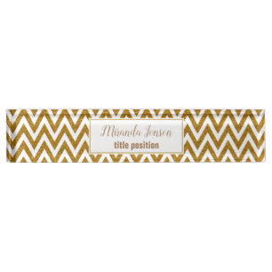 Porte-nom Parties scintillant d'or monogramme