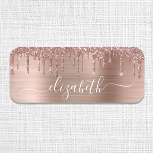 Porte-nom Parties scintillant rose de goutte d'or