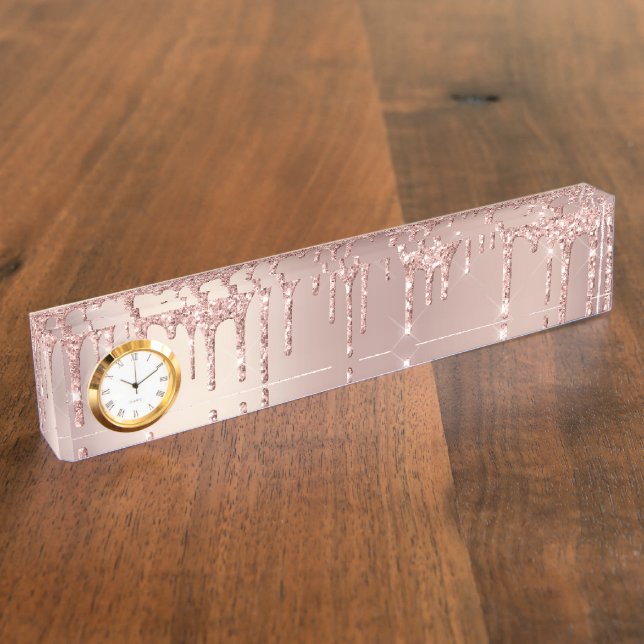 Porte-nom Parties scintillant rose Gold Blush Drives (Taille)