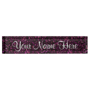 Porte-nom Parties scintillantes snob roses foncées