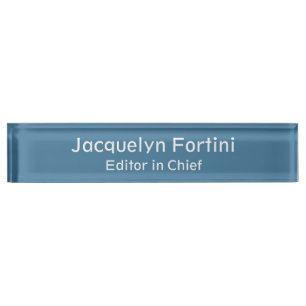 Porte-nom Pastel Doux bleu Plaine Élégant minimaliste modern