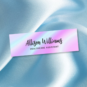 Porte-nom Pastel Holograph Modern Script Logo Business