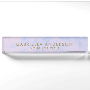 Porte-nom Pastel Lavender Lilac Marbre Girlac Professionnel