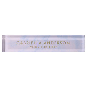 Porte-nom Pastel Lavender Marble Gironde Office Professionne
