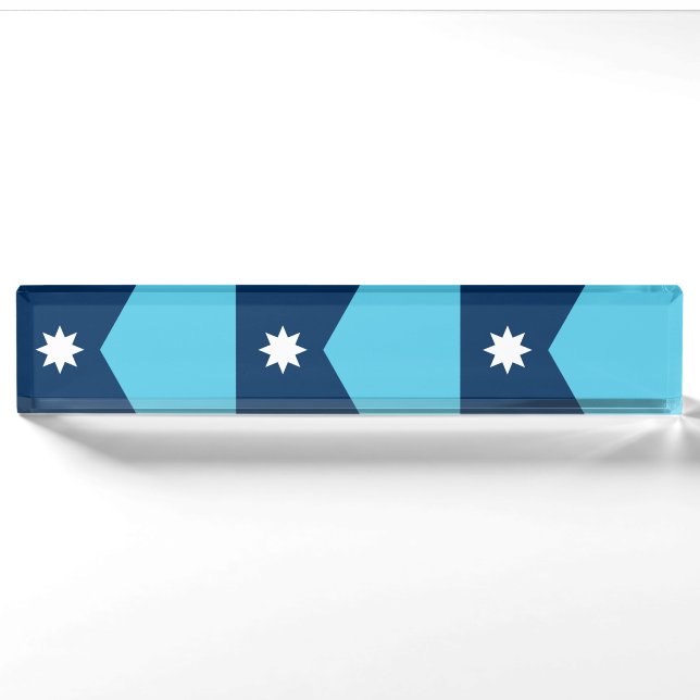 Porte-nom Patriotic desk nameplate with Flag of Minnesota (Devant)