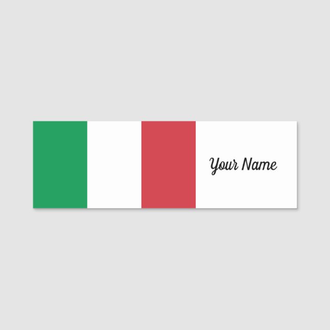 Porte-nom Patriotique italien de drapeau de l'Italie (Devant)
