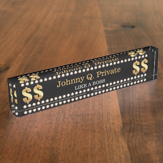 Porte-nom Patron Bling VIP (Taille)