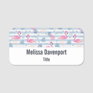 Porte-nom Patters de Whimsical Flamingo et Pineapple