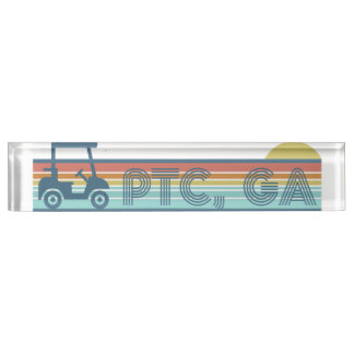 Porte-nom Peachtree City Golf Panier les années 70 vibe Esth