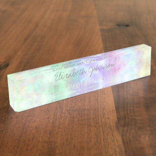 Porte-nom Peinture d'aquarelle Pastel Rainbow Cravate-Dye (Taille)