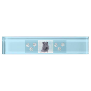 Porte-nom Peinture Kerry Blue Terrier - Joli chien original