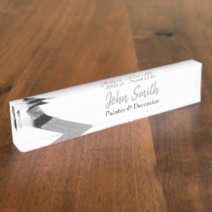 Porte-nom Peinture Peintre Service Société Brush Grey