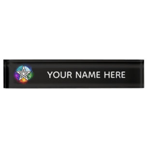 Porte-nom pentagramme du Wiccan