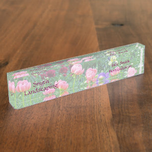 PORTE-NOM "PEONY GARDEN" BUREAU ACRYLIQUE NOMMÉ
