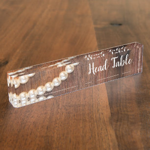 Porte-nom Perles rustiques Grange Mariage campagnard en bois