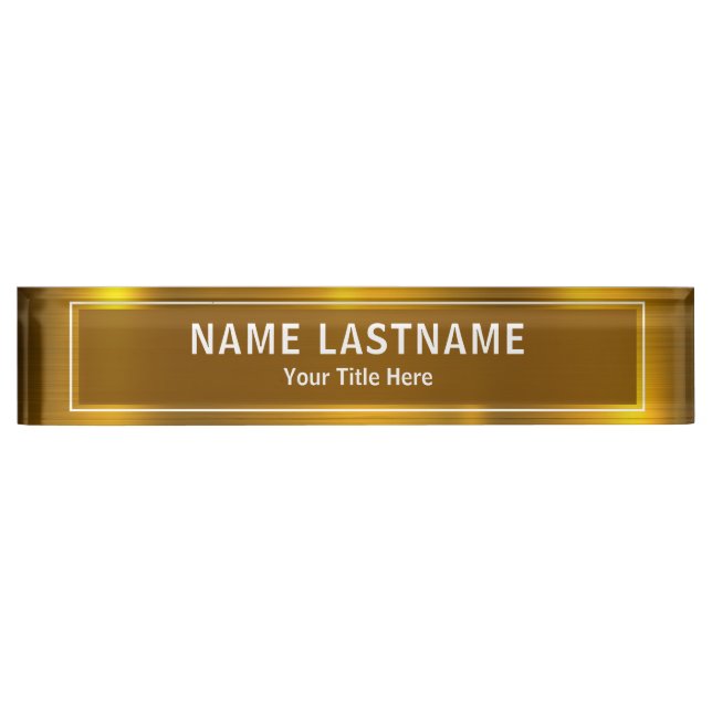 Porte-nom Personalized Executive Office Custom Gold (Devant)