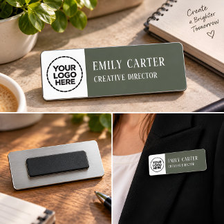 Porte-nom Personalized Logo Name & Job Title Professional