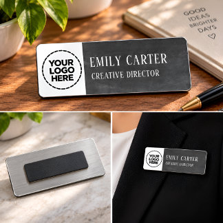 Porte-nom Personalized Logo Name & Job Title Professional