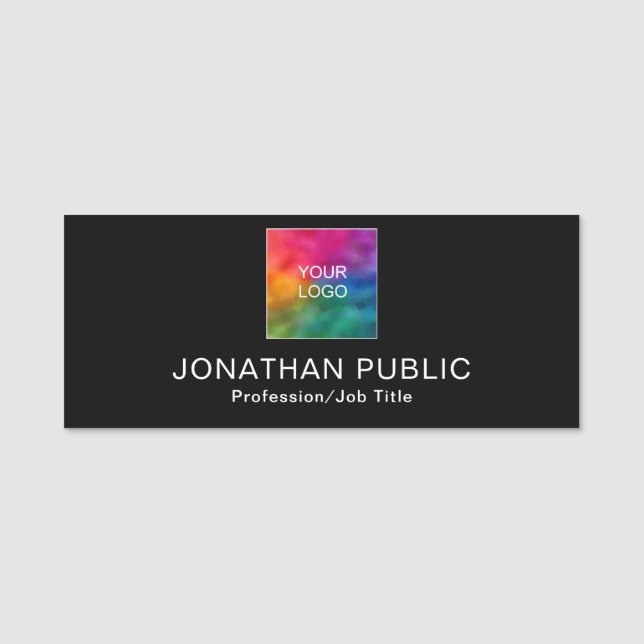 Porte-nom Personnalisé Ajoutez Votre Logo Ici Moderne Élégan (Devant)