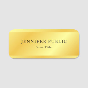 Porte-nom Personnalisé Faux Gold Métallure Élégante Moderne