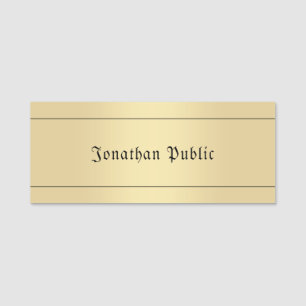 Porte-nom Personnalisé Faux Gold Vieux Texte Classique Modèl
