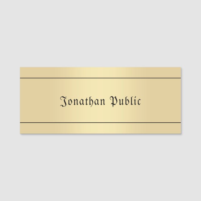 Porte-nom Personnalisé Faux Gold Vieux Texte Classique Modèl (Devant)