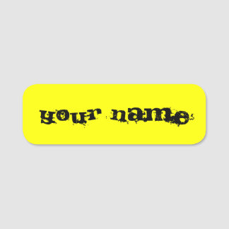 Porte-nom Personnalisé Fluorescent jaune néon brillant