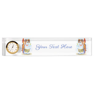 Porte-nom Personnalisé Funny Desk Nom Plate Snowman Surfer